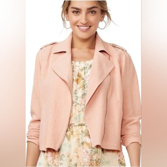 LC Lauren Conrad Jackets & Blazers - LC Lauren Conrad Blush Pink Trench Coat Sz L new With Tag